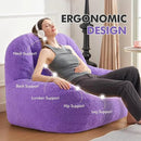 Homguava Bean Bag Chairs for Adults,Giant Beanbag Couch Adult Bean Bag Chair with Filler Included,Modern Lazy Sofa Comfy Chair for Living Room(Purple) by CozyNest Decor