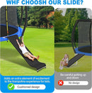 Ergonomic Trampoline Slide with Buffer Region for Children Kids, Outdoor Trampoline Slide Attachment, Heavy Duty Steel, Frame, Easy to Assemble (Silvery) by TinyTreasures Baby Boutique
