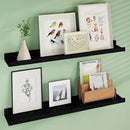 Floating Picture Ledge Shelves 36 Inch Solid Oak Wood Set of 2, Rustic Wall Storage Shelves with Lip, Kids Bookshelf, Photo & Picture Ledge Shelves for Bedroom, Living Room, Kitchen by CozyNest Decor