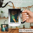 Personalized Coffee Mug, Custom Drawing Portrait Gift, Funny Customized Coffee Gift for Men & Women, Custom Mugs with Pictures, Black - Color Changing 15oz Father's Day Mug by TinyTreasures Baby Boutique