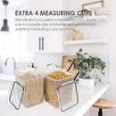 Vtopmart 4 PCS Large Food Storage Containers 5.2L / 175oz, 4 Pieces BPA Free Plastic Airtight Canisters for Flour, Sugar, Baking Supplies, Rice with Lids, 4 Measuring Cups and 24 Labels, Black by CozyNest Decor