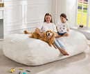Hobestluk 6FT Bean Bag Chairs Adult Bean Bag with Portable Handle Comfy Large Bean Bag Lounge Chair with Removable Cover for Living Room Bedroom (Stripe White, 6FT) by TinyTreasures Baby Boutique