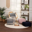 REDEARTH Round Pouf Ottoman - Hand Knitted Boho Poof Home Décor Pouffe Circular Footrest for Living Room - Bedroom - Lounge - 100% Cotton (19.5"x19.5"x14") - Pale Pink by CozyNest Decor