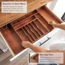 Premium Silverware, Flatware and Utensil Organizer for Kitchen Drawers, Food-Safe Contract Grade, Expandable from 18 to 33 In, Natural Acacia by CozyNest Decor