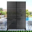 FENCY Metal Privacy Screen with Stand 72" H×44" W Outdoor Freestanding Privacy Panels, Outdoor Privacy Screen for Deck Patio Balcony(Black-Louvered) by GreenHaven Gardens