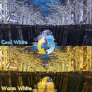 (Warm White ⇋ Cool White) Solar Christmas String Lights Outdoor, 2-Pack Total 80FT 200 LED Solar Twinkle Lights, Waterproof Copper Wire 8 Modes Solar Fairy Lights for Garden Tree Christmas Party Decor by GreenHaven Gardens