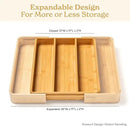 SMIRLY Silverware Drawer Organizer – Bamboo Kitchen Drawer Organizer, Adjustable Utensil Holder and Cutlery Tray, Drawer Dividers for Flatware and Kitchen Utensils by CozyNest Decor