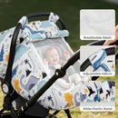 Elstey Car Seat Cover Baby, Minky Dot Carseat Covers Baby Girls, Lightweight Infant Car Seat Cover Canopy with 2 Layers Breathable Mesh Windows, Stroller Carrier for Babies Newborn Essentials by TinyTreasures Baby Boutique