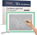 iVyne Rechargeable A4 Light Pad for Tracing & Weeding - LED Light Board for Weeding Vinyl - for Cricut Vinyl Weeding Tools - Ultra-Thin & Portable - Perfect for Artists & Crafters - Green by TinyTreasures Baby Boutique