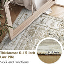 jinchan Runner Rug 2x6 Machine Washable Hallway Rug Taupe Vintage Floral Print Non-Slip Low Pile Ultra-Thin for Kitchen,Entryway,Laundry Room,Bedroom,Farmhouse (2‘x6’,Taupe) by TinyTreasures Baby Boutique