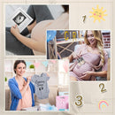 9 Pcs Pregnancy Announcement Set Pregnancy Reveal Ideas Felt Letter Board Baby Bodysuit Booties Photo Frame Bear Plush Wood Blocks for Coming Soon Baby Announcement(Gray) by TinyTreasures Baby Boutique