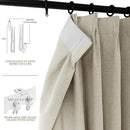 70" W x 108" L Faux Linen Room Divider Curtains, Full Blackout Pinch Pleated Drapes for Traverse Rod, Bedroom Divider Privacy Drapery with Hooks for Ceiling Track, 1 Panel, Ivory White by CozyNest Decor
