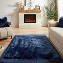 AMTOVO Faux Fur Sheepskin Rug for Living Room, 4 x 6 ft Dark Blue Fluffy Area Rug for Bedroom, Playroom, Luxury Room Decor, Rectangle by CozyNest Decor
