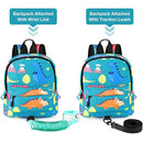 Accmor Toddler Backpack Leash with Anti Lost Wrist Link, Cute Mini Child Walking Harnesses Keep Kids Close Back Pack Rope Tether Rein for Baby Boys (Turquoise/Dino) by TinyTreasures Baby Boutique