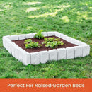 Beuta Landscape Edging | Garden Edging Border | Faux Stone Block XL for Lawn Edging, Flower Beds & Yard Edging – 10 Pack | Each Section Has 6 Blocks 48" L x 4" W x 9.5" H | 30 Spikes | Limewash by GreenHaven Gardens