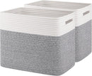 OIAHOMY Storage baskets for Shelf, Toy Storage Basket, Collapsible Storage Bins, Blanket Basket Living Room, Closet Storage for Bedroom, 15 x 9.8 x 11.8 Inches-Pack of 2-Grey, FSB-H-P-01 by TinyTreasures Baby Boutique