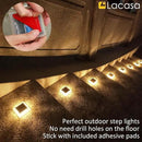 Lacasa Solar Deck Lights, 8 Pack 30LM LED Dock Lights Warm White 2700K, Outdoor Solar Powered Step Lights Light up All Night IP68 Waterproof Auto ON/Off for Garden Stairs Driveway Pathway Lighting by GreenHaven Gardens