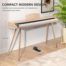 Digital Piano Keyboard for Beginners, Full Size 88 Key Semi-Weighted Keyboard Electric Piano with Stand,Power Adapter,Sheet Music Stand,Pedal,Headphone,USB-MIDI Compatible,Wood Grain Apricot by TinyTreasures Baby Boutique