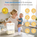 Bottle Sterilizer and Dryer, All-in-One Electric Steam Sterilizer Bottle Sanitizer for Baby Bottles, Pump Parts Accessories Newborn Essential Bottle Warmer for Breastmilk & Thaw (Yellow) by TinyTreasures Baby Boutique