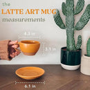Mora Ceramic Latte Art Mug With Saucer - 10.5 oz, Round Bottom For Perfect Pours - Cafe Cups for Cappuccino, Espresso, Coffee, Tea etc - Porcelain Set for Baristas, Great Gift - Pumpkin Orange by CozyNest Decor