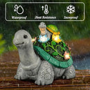 LESES Garden Statues, Turtle Solar Statue Garden Decor Clearance, Cute Turtle Figurines with Baby & 7 LED Solar Lights Lawn Decorations for Patio Yard Gifts for Mom Grandma Housewarming by GreenHaven Gardens