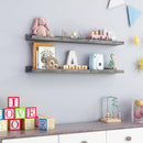 36 Inches Floating Shelves for Wall, Solid Pine Wood Picture Ledge Shelves, Wall Shelves with Lips, Nursery Book Shelves for Toys Storage Living Room Bedroom Photo Frames (2 Pcs, Grey) by TinyTreasures Baby Boutique