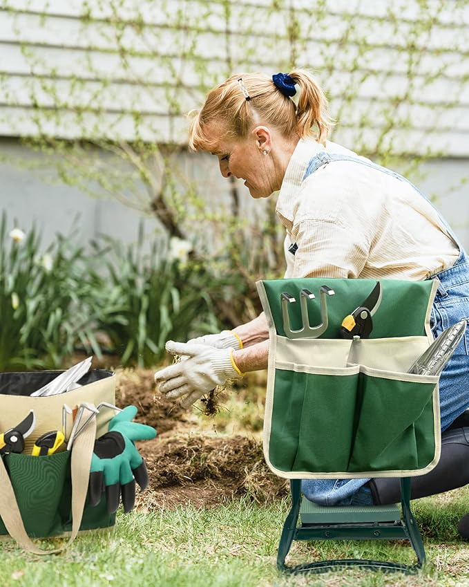 Garden Kneeler and Seat Heavy Duty, Upgraded Widened and Thickened Gardening Stools for Seniors, Foldable Gardening Bench Ergonomic Design, Effective Relief of Knee and Back Pain, Gift for Gardeners, photo 2 of 6