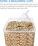 Vtopmart Extra Large Tall Airtight Food Storage Containers 4 Pieces 5.9qt / 6.5L-Plastic PBA Free Kitchen Pantry Canister for Spaghetti, Flour and Baking Supplies - Include 24 Labels, Blue by CozyNest Decor