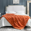 Cozy Bliss Faux Fur Throw Blanket for Couch, Fuzzy Soft Plush Thick Bubble Blanket for Sofa Bedroom Living Room, 60 * 80 Inches Burnt Orange by CozyNest Decor