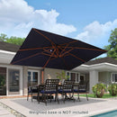 PURPLE LEAF 10' X 13' Double Top Deluxe Wood Pattern Rectangle Patio Umbrella Offset Hanging Umbrella Outdoor Market Umbrella Garden Umbrella, Navy Blue by GreenHaven Gardens