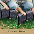 Beuta Landscape Edging | Garden Edging Border | Faux Stone Block XL for Lawn Edging, Flower Beds & Yard Edging – 1 Pack | Each Section Has 6 Blocks 48" L x 4" W x 9.5" H | 3 Spikes | Charcoal by GreenHaven Gardens