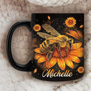 Hyturtle Personalized Sunflower Bee Mug - Bee Keeper Gifts For Women Lovers Teacher - Honey Gifts For Beekeeper Farmer On Birthday - Queen Honeycomb Decor - Custom Coffee Cup Ceramic Mug 11 Oz 15 Oz by CozyNest Decor