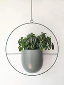 Boho Green Metal Plant Hanger,Metal Wall and Ceiling Hanging Planter, Modern Planter, Mid Century Flower Pot Plant Holder, Minimalist Planter for Indoor Outdoor Home Decor by GreenHaven Gardens