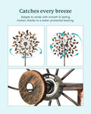 Yard Garden Wind Spinners - Large Wind Spinners Outdoor Metal, Kinetic Lawn Patio Wind Sculptures Windmill Decor (Copper Leaves, W23 x H84) by CozyNest Decor