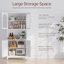 75" Tall Kitchen Pantry Cabinet, Metal Storage Cabinets with Acrylic Doors and Adjustable Shelves, Hutch Cabinet with Storage, White Microwave Stand Cabinets for Dining Living Room by CozyNest Decor