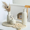 Ceramic Vase Set of 3, Neutral Rustic Vases Home Decor Farmhouse Decorative Vase Whitewashed Pottery Decor Boho Modern for Table Mantel Entryway Bookshelf Living Room Kitchen Bathroom Bedroom - White by CozyNest Decor