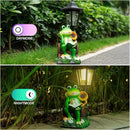 mopha Solar Garden Statues Frog Decor wth Lanterns - 12.5'' Figurines Decorations for Patio Yard Lawn Ornaments Gifts for Christmas Birthday Easter Housewarming by CozyNest Decor