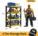 Garage Shelving Unit, 4 Tier Heavy Duty Racks, Easy Assembly, Metal Racks with Adjustable Shelves, 3000 LBS Load Capacity,for Warehouse,Basement (Black&Yellow, 19.7" D x 31.5" W x 78.7" H) by GreenHaven Gardens