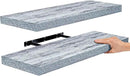 Sorbus Floating Shelves - 2 Pack 24 X 9 Inch Rustic Blue Wall Shelves for Bedroom, Kitchen, Living Room, Bathroom Shelves, Home Decor - Extra Long Floating Shelf for Trophy, Books Frames, Toilet Paper by CozyNest Decor