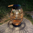pearlstar Outdoor Solar Lanterns Light Rattan Bamboo Lamp with Handle for Hanging or Table Lamp for Patio Yard Garden Wedding Home Decoration, Edison Bulb, Auto on/Off(Style2) by GreenHaven Gardens