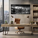 Brooklyn Bridge Canvas Wall Art for Bedroom Black and White City Wall Decor for Living Room Office Wall Art Decor 24 x 48 Inch by CozyNest Decor
