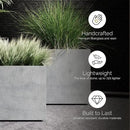 Reglito Cube Planter - 39.4 in x 39.4 in x 39.4 in - Brown Stone by GreenHaven Gardens
