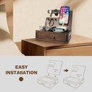 Solid Wood Nightstand Organizer, Docking Station, Gifts for Men, Made of Cedar, Versatile Bedside Table Organizer for Cellphone, Watch, Headphone, Keys, Dark Walnut by CozyNest Decor