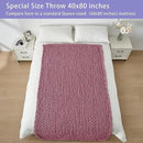 Bigacogo Chunky Knit Throw Blanket for Couch, 40x80 inches, 100% Hand Knitted with Thick Jumbo Chenille Yarn, Cozy Soft Large Rope Knot Cable Crochet Blankets for Sofa Bed Living Room, Burnt Rose by CozyNest Decor