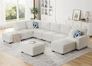 L Lengend Vansen Modular Sectional Sofa U Shaped Couch with Ottoman Modern Reversible Corner Sectional Couch for Living Room (Cream, U Shaped Sofa-4) by CozyNest Decor