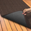 House, Home and More Indoor Outdoor Double-Ribbed Carpet Runner with Skid-Resistant Rubber Backing - Bittersweet Brown - 4 Feet x 15 Feet by CozyNest Decor