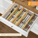 BAMEOS Drawer Divider,Expandable Bamboo Separators Adjustable Utensil Knife Fork Tool Kitchen Organizer, Clothes Fabric Drawer Organizer In Bathroom Bedroom Office, Cabinet Dresser Organizer 4-pack by CozyNest Decor