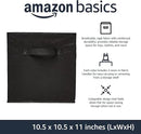 Amazon Basics Collapsible Fabric Storage Cubes Organizer with Handles, Sturdy, Black, 10.5-x-10.5-x-11-inch, Pack of 6 by CozyNest Decor
