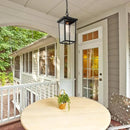 LOG BARN Outdoor Pendant Light Fixture, Farmhouse Exterior Lights, Anti-Rust Ceiling Outdoor Light with Clear Glass, Lantern Hanging Light for Front Door, Entry, Porch, and Gazebo by CozyNest Decor