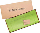 Solino Home Linen Table Runner 120 Inches Long - 100% Pure Linen Lime Green Table Runner 14 x 120 Inch - Classic Hemstitch by CozyNest Decor